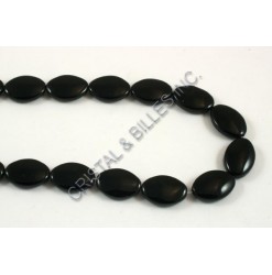 Glass bead 19x13mm, Black