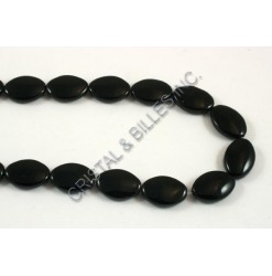 Glass oval Black 19x13mm -...