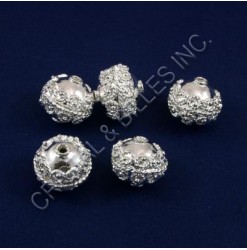 Metal bead 18x16mm, Silver
