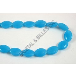 Glass bead 19x13mm, Light blue