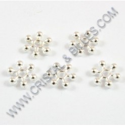Metal bead daisy 08mm, Silver