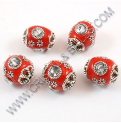 Bead Indonesia 18mm, Red