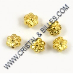 Bille metal fleur 6.5mm, Or...