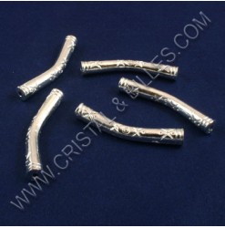 Metal bead tube 36x5mm, Silver