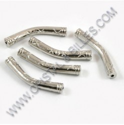 Metal bead tube 36x5mm, Nickel