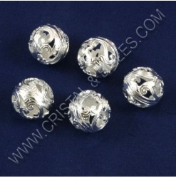 Metal bead 15mm, Silver
