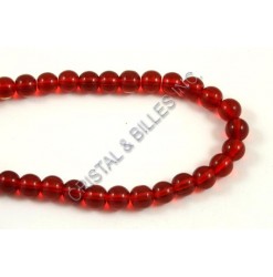 Glass round Red 08mm - Qté...