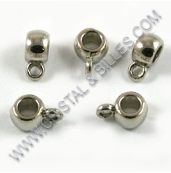 Charm hanger 9x5mm, Nickel