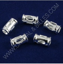 Metal bead tube 10x6mm, Silver