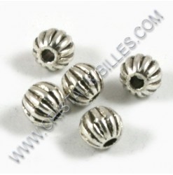 Metal bead 6mm, Antique silver