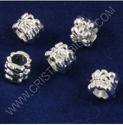 Metal bead 08x07mm, Silver