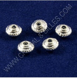 Metal bead 05x03mm, Silver