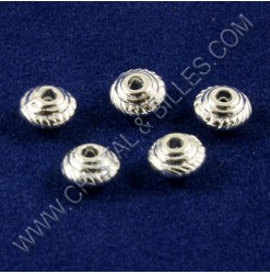 Metal bead 05x03mm, Silver