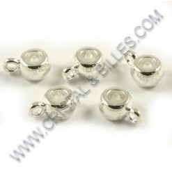 Charm hanger 9x5mm, Silver