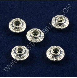 Metal bead 6.5x4mm, Silver