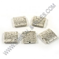 Metal bead 15x15x3.5mm,...