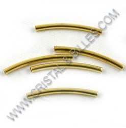 Metal bead tube 25x02mm, Gold