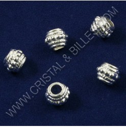 Metal bead 08x07mm, Silver