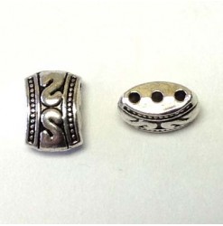 Spacer 3 holes 8x10mm, Silver