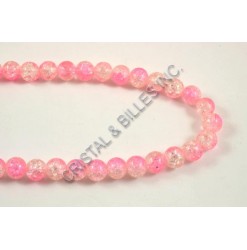 Glass crackle Pink/crystal...