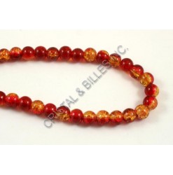 Glass crackle Red/gold 08mm...