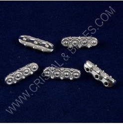 Spacer 3 holes 14x4mm, Silver