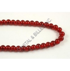 Glass bead 08mm Crackle, Red