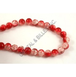 Glass crackle Red/crystal...