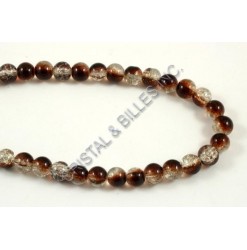 Glass crackle Brown/crystal...