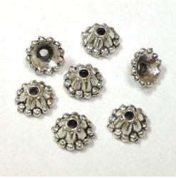 Bead cap 8mm, Antique silver