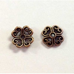 Bead cap 8mm, Antique copper