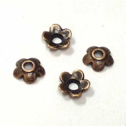 Bead cap 6.5mm, Antique copper