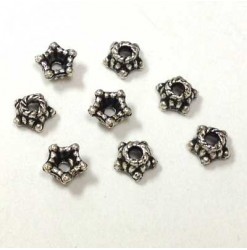 Bead cap 5mm, Antique silver