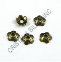 Bead cap 6.5mm, Antique brass