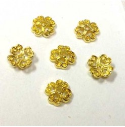 Bead cap 8mm, Gold