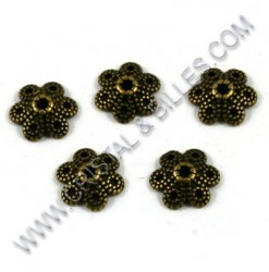 Bead cap 10mm, Antique brass