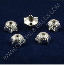 Bead cap 8x4mm, Silver