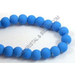 Glass round matte Blue 06mm...