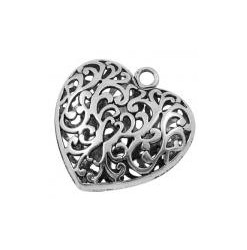 Pendant heart 50x51mm, Silver