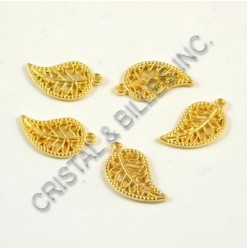 Charm leaf 15x10mm, Golg