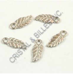 Charm leaf 14x7mm, Nickel