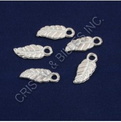 Charm leaf 14x7mm, Silver