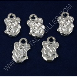 Charm flower 18x11mm, Silver