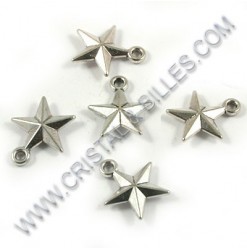 Charm star 16x14mm, Nickel