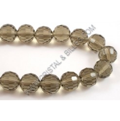 Glass round faceted Grey...