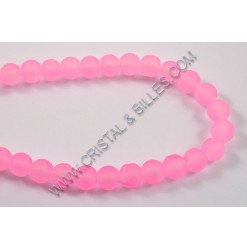 Glass round matte Pink 04mm...