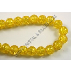 Glass crackle Yellow 10mm -...