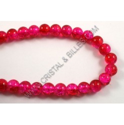 Glass crackle Pink/red 06mm...