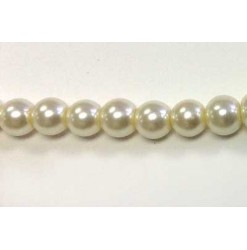 Glass pearl 06mm, Ivory