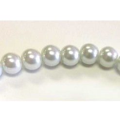 Glass pearl 06mm, White